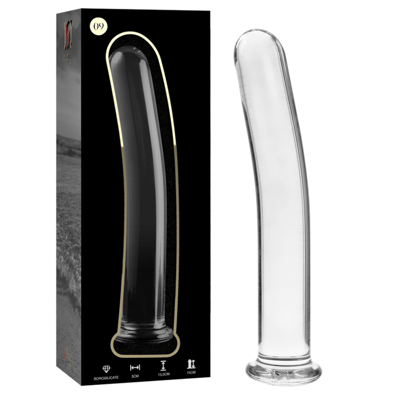 NEBULA SERIES BY IBIZA – MODELLO 9 DILDO IN VETRO BOROSILICATO TRASPARENTE 15.5 CM -O- 2.5 CM