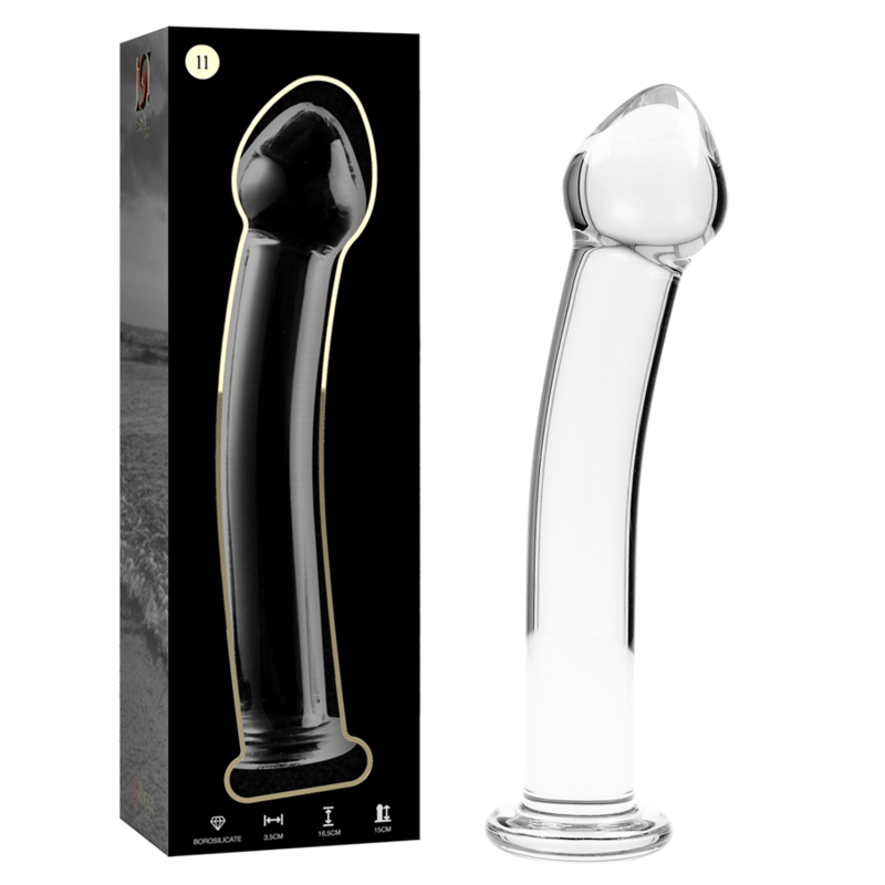 NEBULA SERIES BY IBIZA – MODELLO 11 DILDO IN VETRO BOROSILICATO TRASPARENTE 16 CM -O- 3 CM