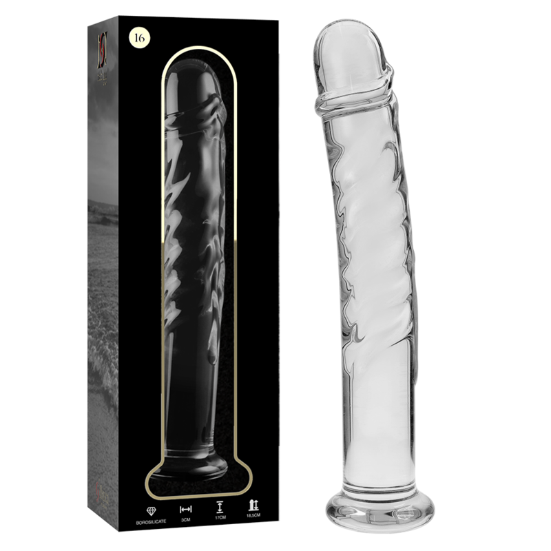 NEBULA SERIES BY IBIZA – MODELLO 16 DILDO IN VETRO BOROSILICATO TRASPARENTE 18.5 CM -O- 3 CM