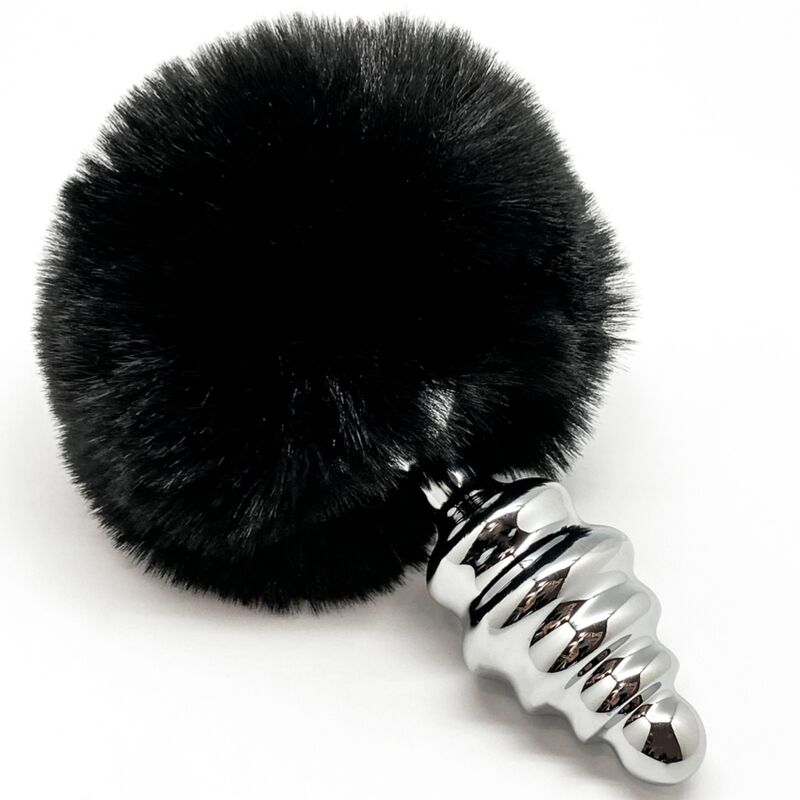 ALIVE – PLUG PIACERE ANALE SPIRALE METALLO FLUFFY NERO TAGLIA S