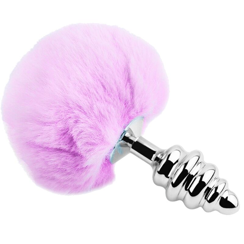 ALIVE – PLUG PIACERE ANALE SPIRALE METALLO FLUFFY VIOLA TAGLIA S
