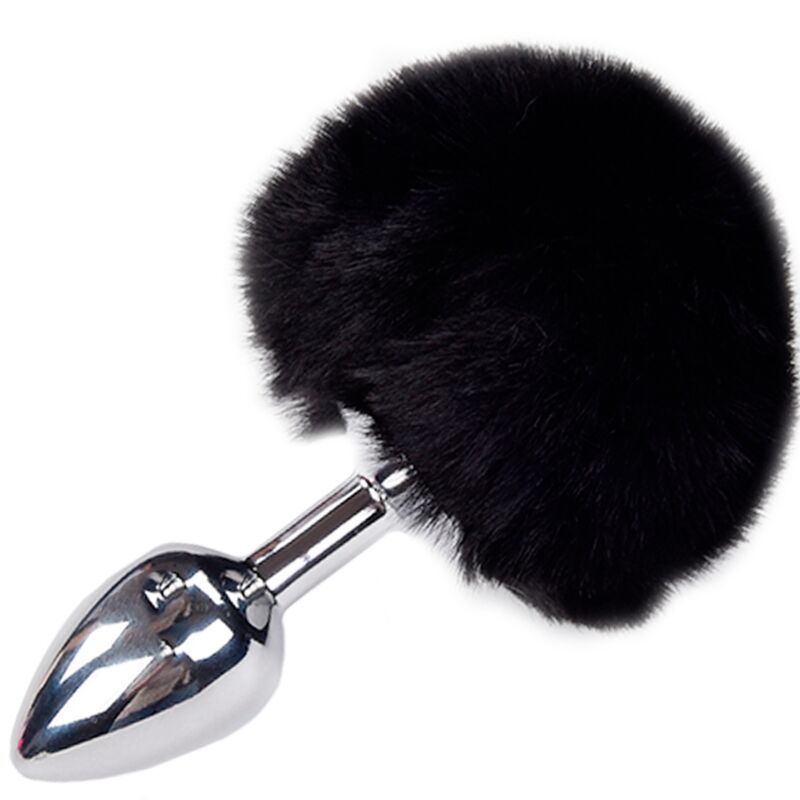 ALIVE – PLUG PIACERE ANALE METALLO LISCIO FLUFFY NERO TAGLIA S