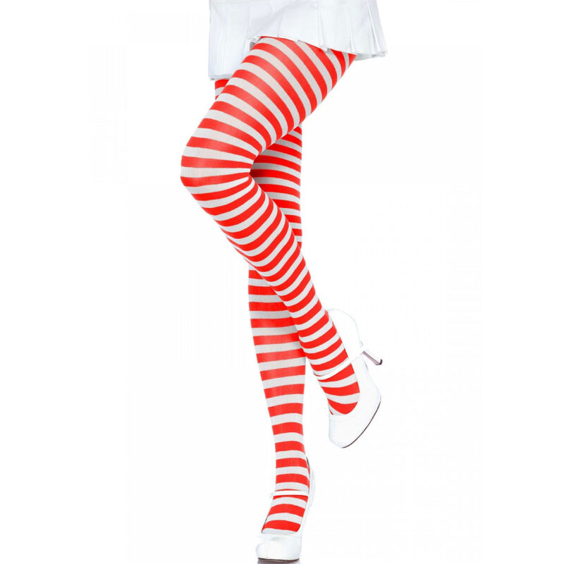 LEG AVENUE – COLLANT A RIGHE BIANCO/ROSSO
