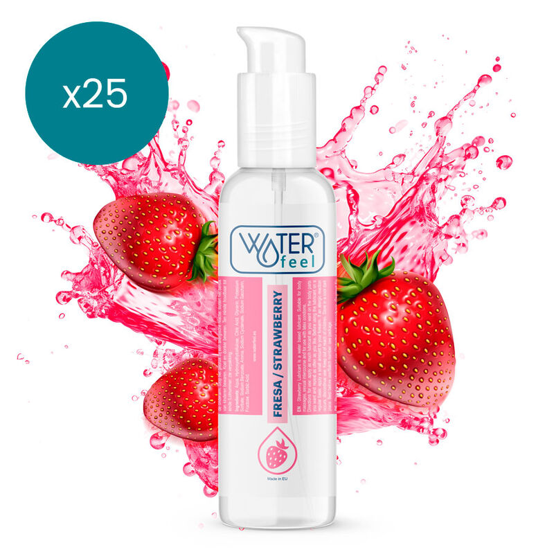 WATERFEEL – LUBRIFICANTE A BASE ACQUA ALLA FRAGOLA 175 ML CONFEZIONE 25 UNITÀ