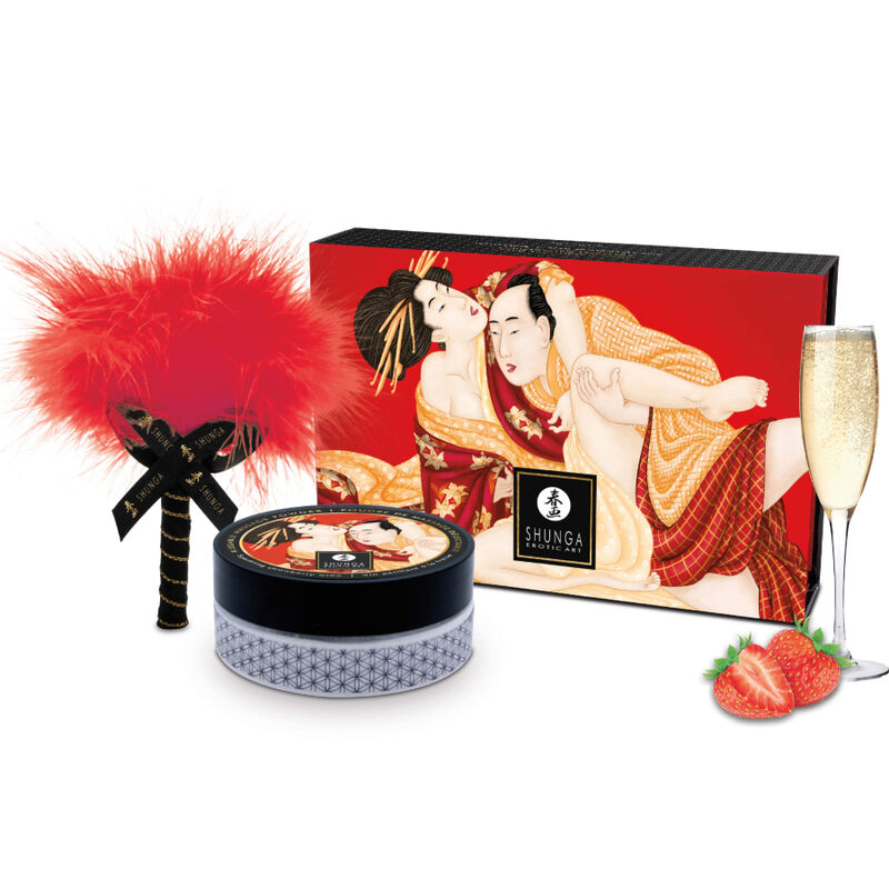SHUNGA – KIT POLVERE DA MASSAGGIO ALIMENTARE FRAGOLA