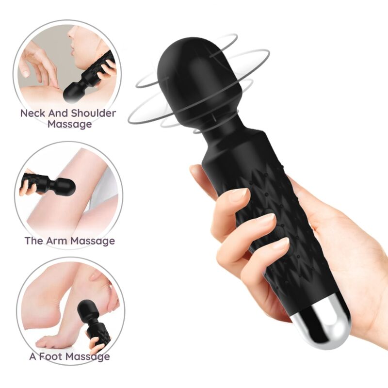 ARMONY – MASSAGGIATORE E VIBRATORE POSTINO TESTA SUPER FLESSIBILE NERA