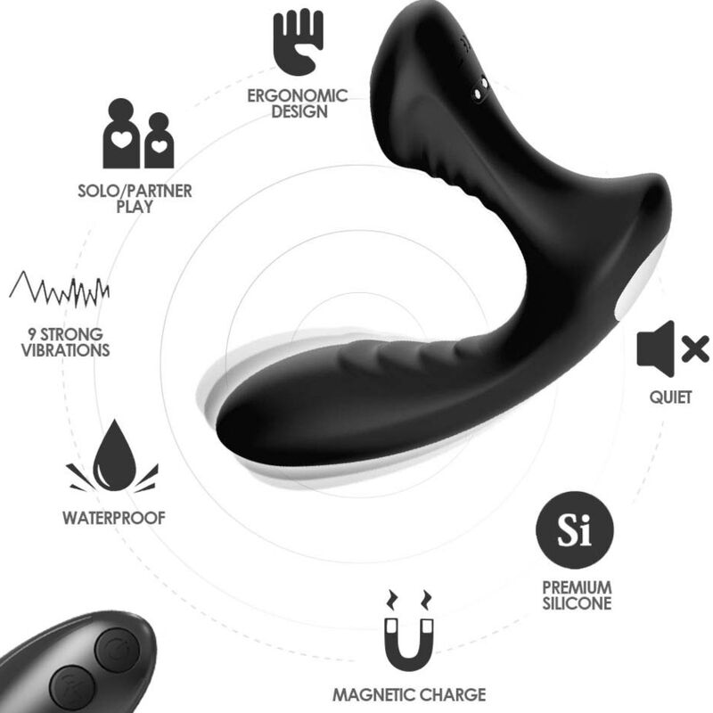 Vibratore Prostata Armony Storm con Telecomando Nero