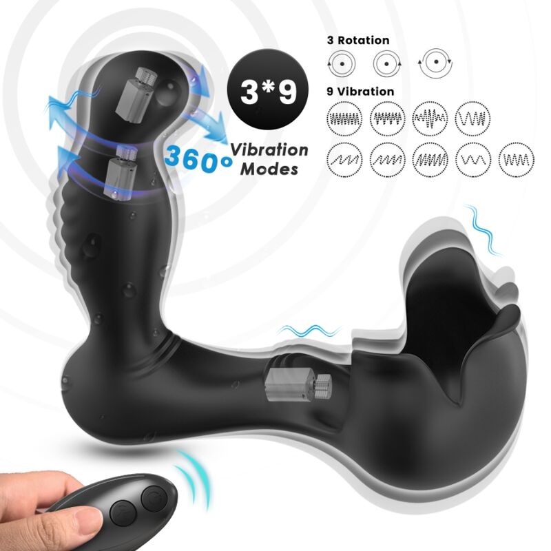 ARMONY – VIBRATORE SURROUND ANALE E STIMOLATORE TESTICOLO TELECOMANDO NERO