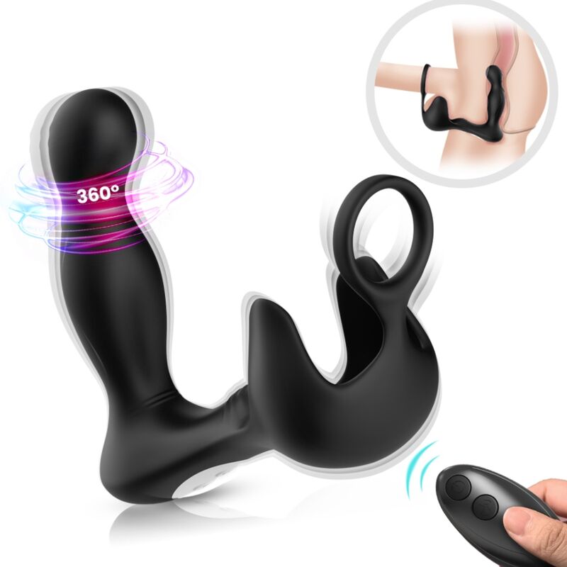 ARMONY – VIBRATORE SURROUND ANALE E STIMOLATORE TESTICOLO E ANELLO TELECOMANDO NERO