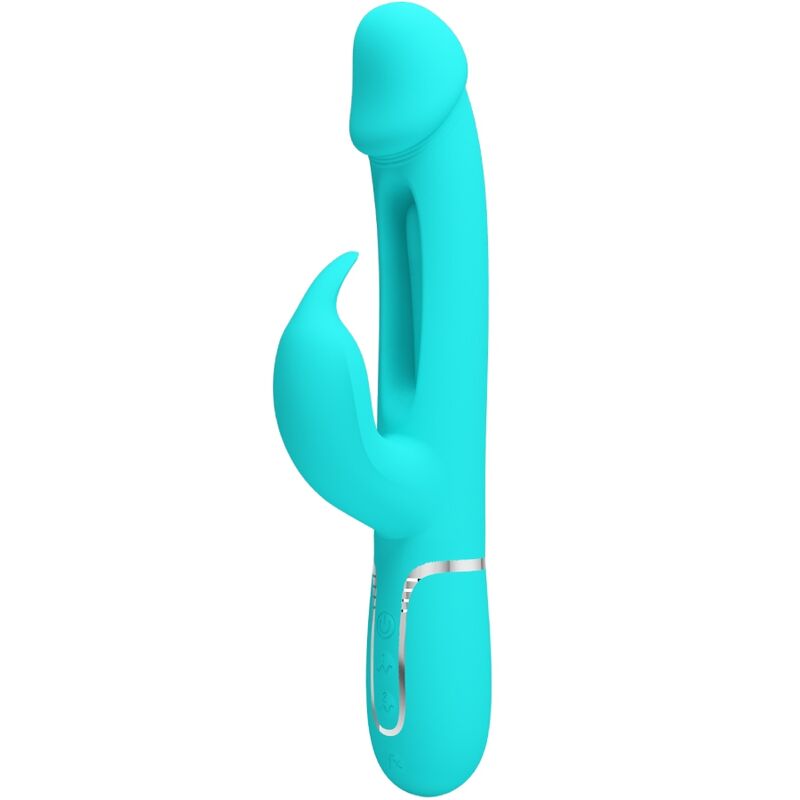 PRETTY LOVE – VIBRATORE DEJON RABBIT 3 IN 1 MULTIFUNZIONE VERDE ACQUA