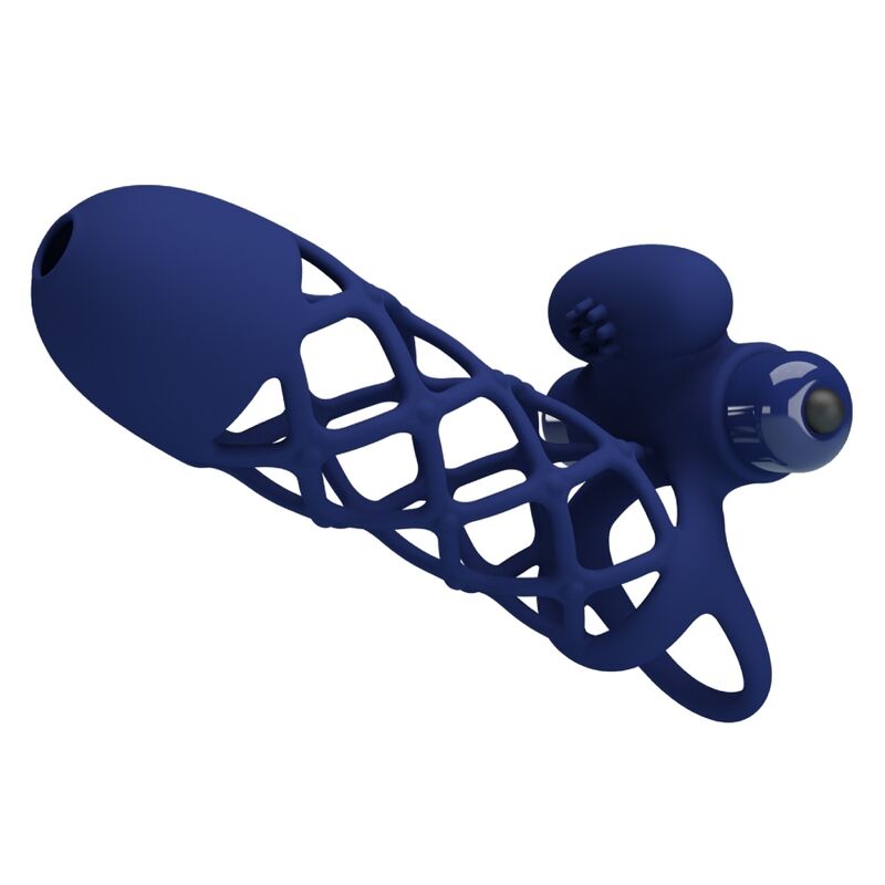 PRETTY LOVE – GIANN ANELLO VIBRATORE CON GUAINA IN SILICONE BLU