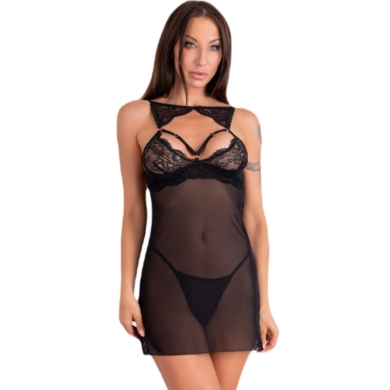 Babydoll Livco Corsetti Fashion Krolina Lc 90734 e Perizoma Nero 3