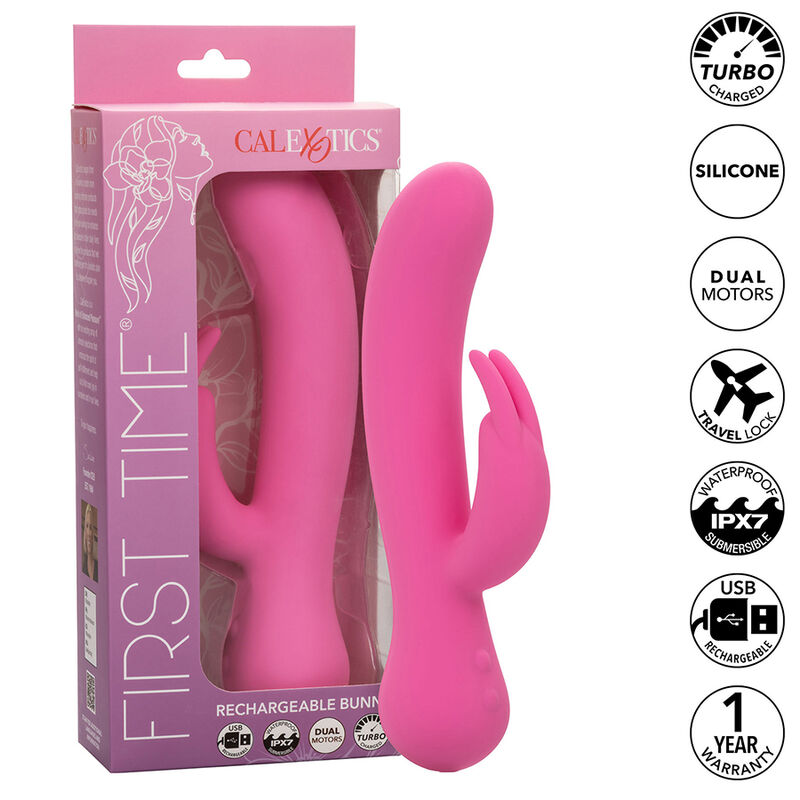 CALEXOTICS – FIRST TIME VIBRATORE CONIGLIO RICARICABILE ROSA