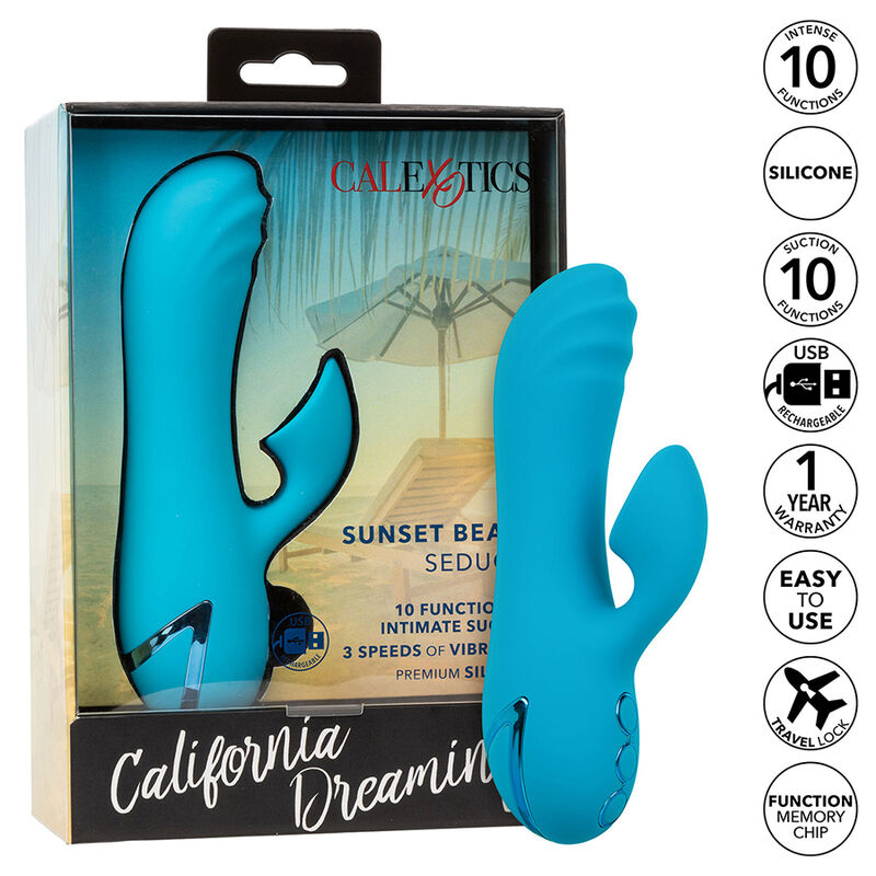 CALEXOTICS – SUNSET BEACH SEDUCER VIBRATORE E STIMOLATORE 10 FUNZIONI BLU CALEXOTICS – SUNSET BEACH SEDUCER VIBRATORE E STIMOLATORE 10 FUNZIONI BLU