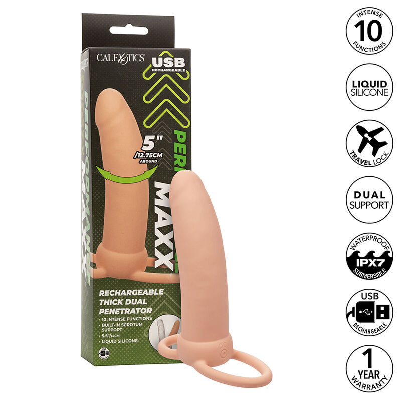 CALEXOTICS – MAXX THICK DUAL PENETRATOR 10 VIBRAZIONI CARNE