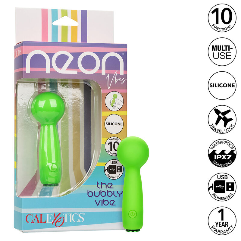 CALEXOTICS – NEON VIBES BUBBLY VIBE IL MINI MASSAGGIATORE 10 VIBRAZIONI VERDE