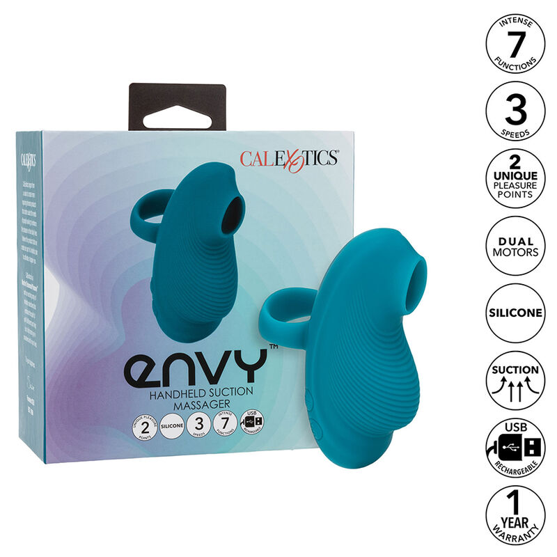 CALEXOTICS – ENVY MASSAGGIATORE PALLA ROTANTE PORTATILE 7 VIBRAZIONI BLU