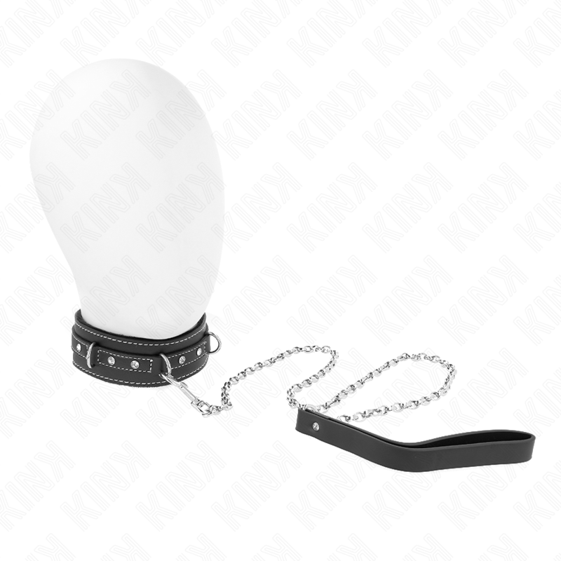 KINK – COLLANA IN PELLE PVC CON CINTURA 105 CM RIVETTO STRASS 41.5 X 4 CM