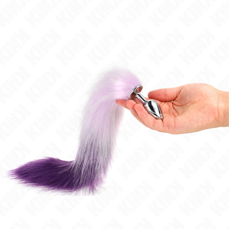 KINK – PLUG ANALE TAGLIA S 7 X 3 CM CON CODA SINTETICA 40 CM VIOLA