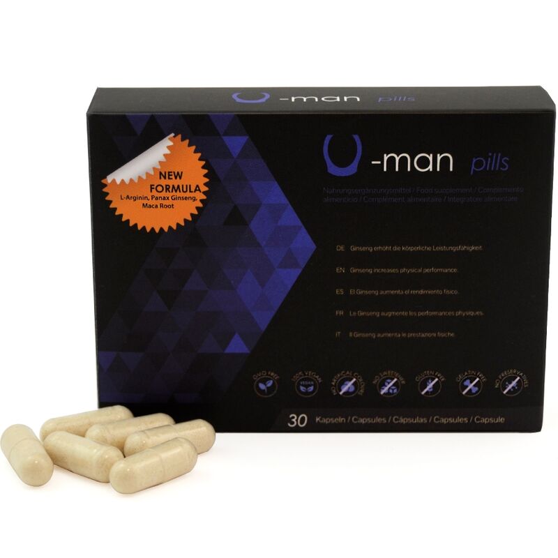 500 COSMETICS – U-MAN AUMENTA LE DIMENSIONI DEL PENE E LA POTENZA SESSUALE – 30 CAPSULE