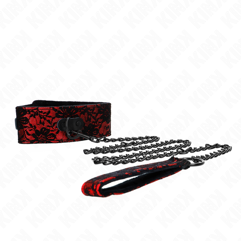 KINK – COLLANA IN PIZZO CON CINTURA CON CINTURA IN VERA PELLE 105 CM / 44 X 5,5 CM