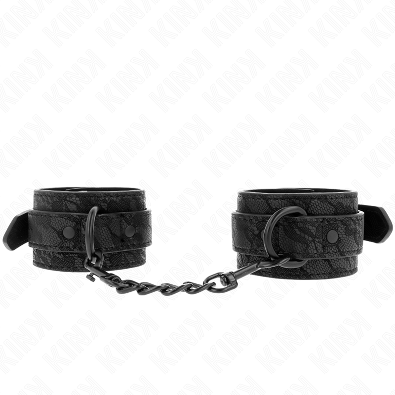 KINK – POLSI RICOPERTI DI PIZZO SCURO REGOLABILI NERO 19-26 CM