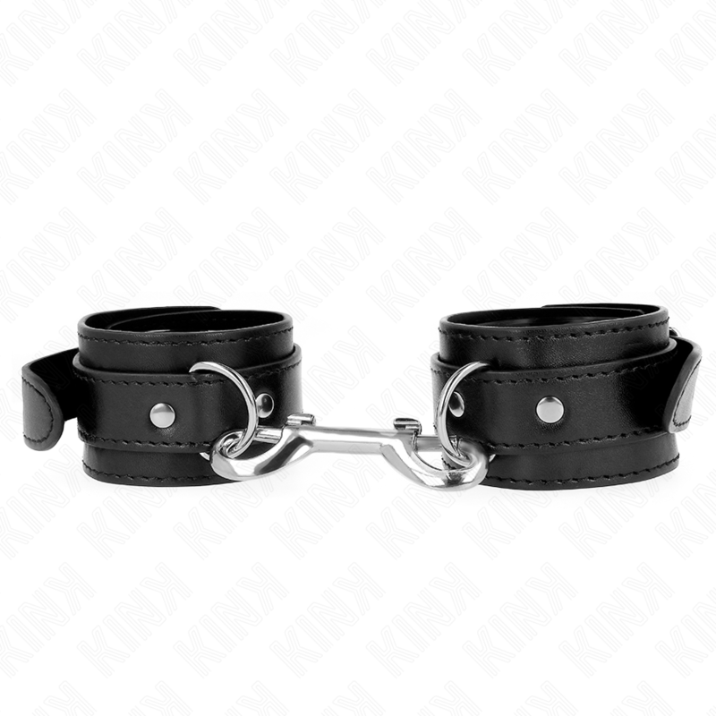 KINK – POTENZIALE DA POLSO FILA DI RIVETTI SINGOLA NERA REGOLABILE 17-28 CM X 5 CM