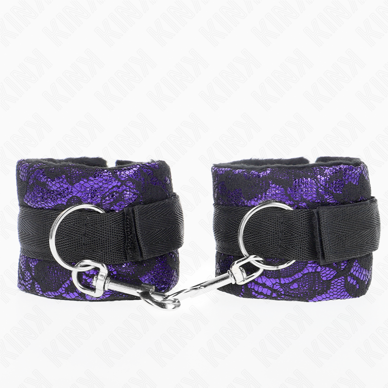 KINK – RESISTENZA DA POLSO CORTA IN PIZZO DI VELLUTO E FASCIA IN NYLON VIOLA/NERO 23 X 6,5 CM