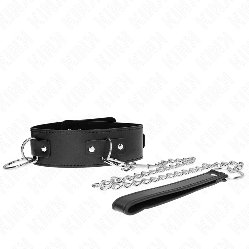 KINK – COLLANA CON GUINZAGLIO 65 CM 3 MODELLO ANELLI 2 REGOLABILE 36-43 CM X 5 CM