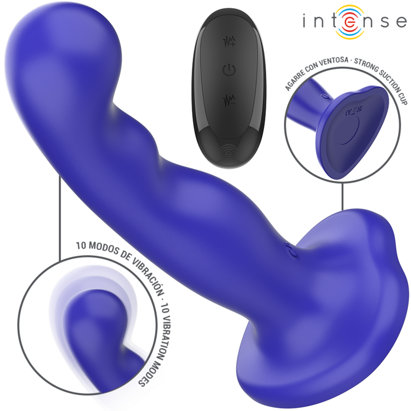 INTENSE – VIBRATORE SHORTY CON VENTOSA TELECOMANDO BLU