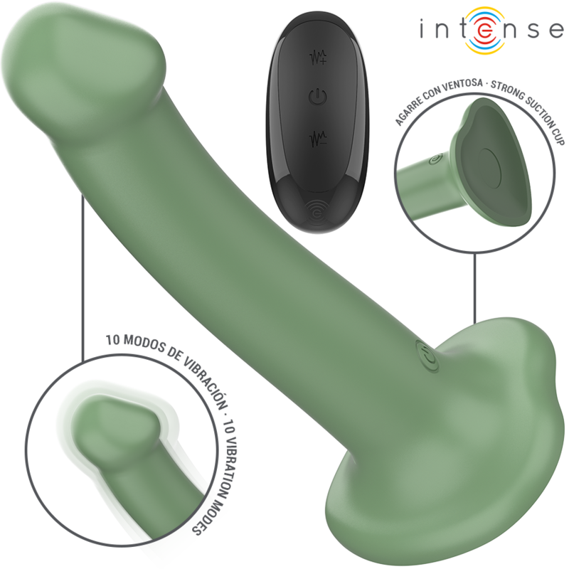 INTENSE – VIBRATORE BECCA CON VENTOSA 10 VIBRAZIONI TELECOMANDO VERDE