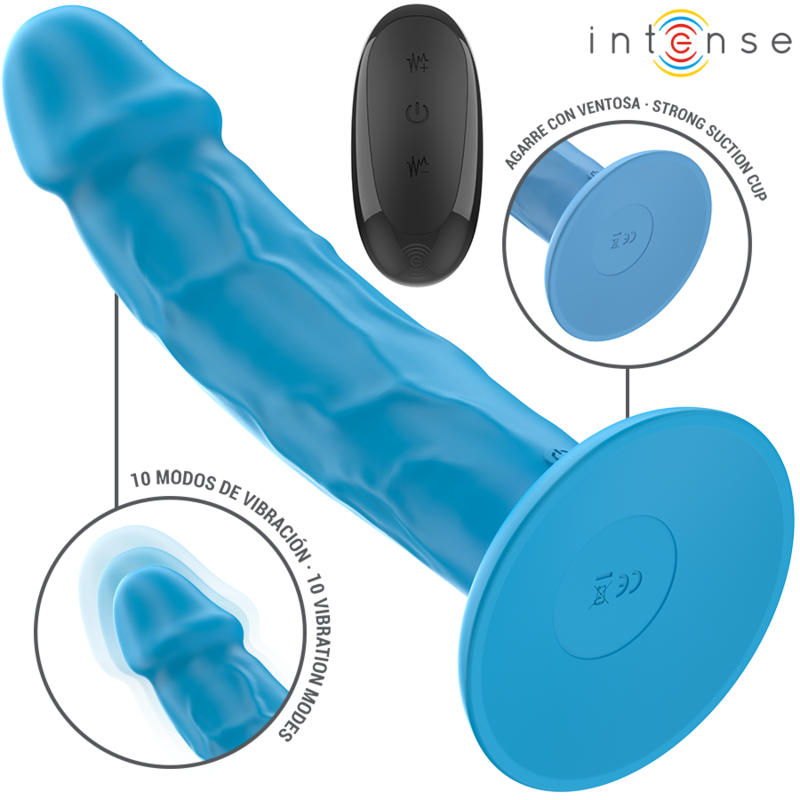 INTENSE – PHOEBE VIBRATORE REALISTICO 10 VIBRAZIONI TELECOMANDO BLU