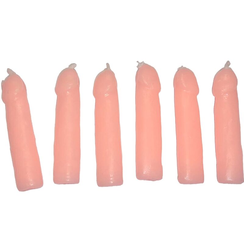 DIABLO PICANTE – 6 CANDELE A FORMA DI PENE CARNE
