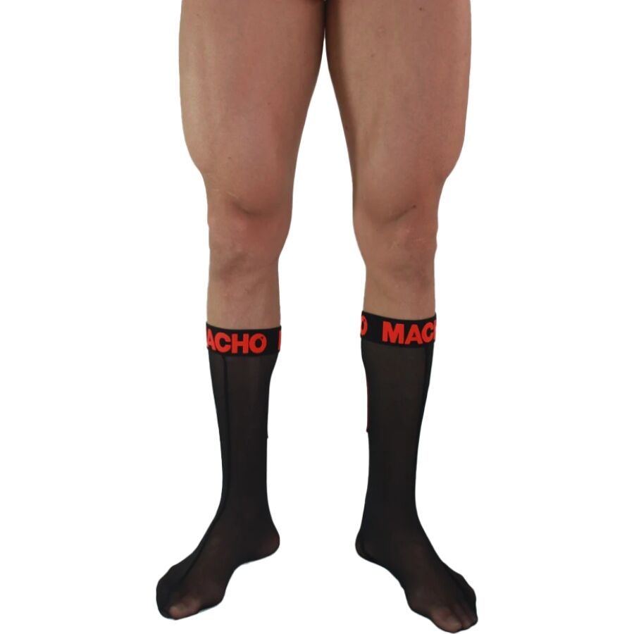 MACHO – CALZINI SOTTILI TAGLIA UNICA NERO/ROSSO
