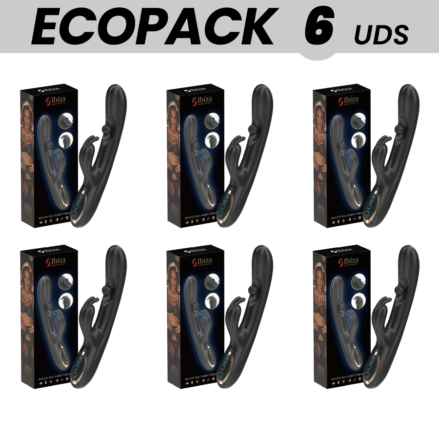 ECOPACKS 6 UNITÀ – IBIZA POTENTE VIBRATORE RABBIT CON PERLA ROTANTE MASSAGGIANTE