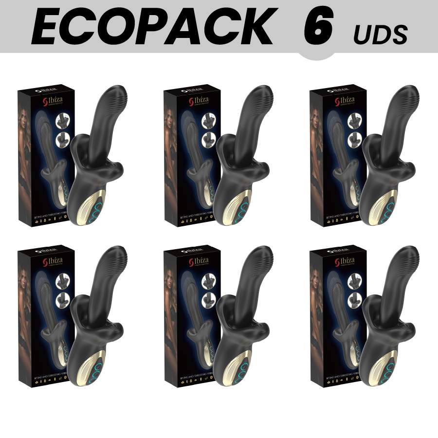 ECOPACKS 6 UNITÀ – IBIZA VIBRATORE POTENTE CON EFFETTO SPINTA E MORSO