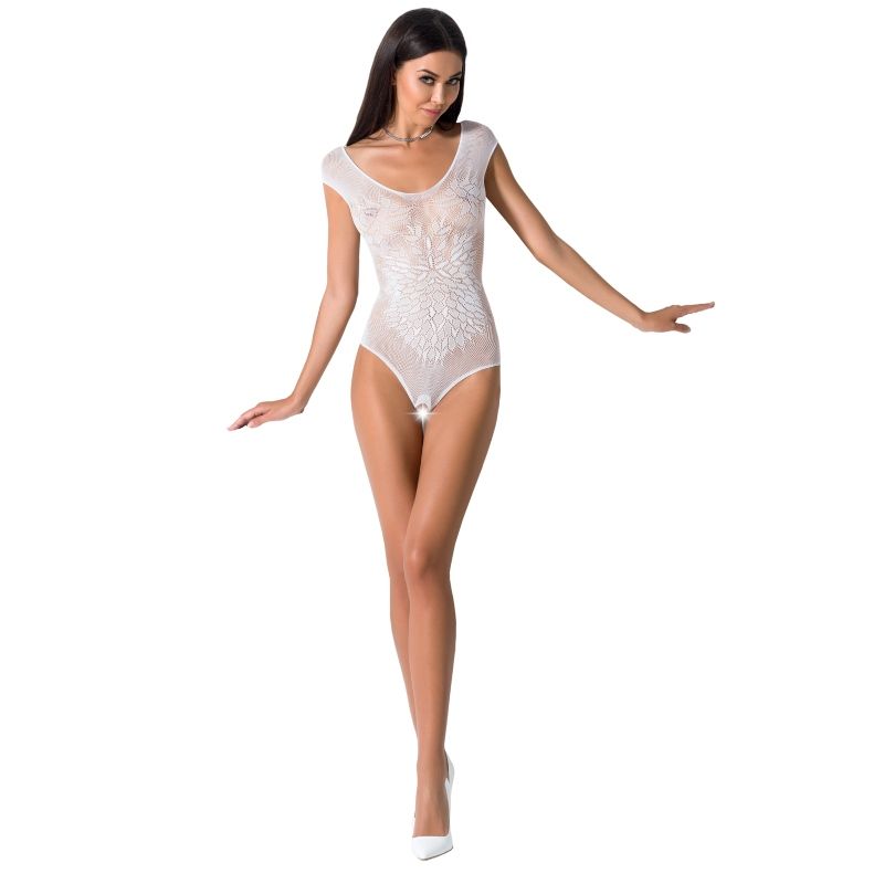 Bodystocking Passion Woman BS064 Body Apertura Intima Nero Rosso Bianco 3