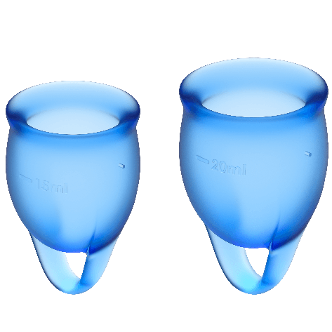SATISFYER – FEEL CONFIDENT COPPA MESTRUALE BLU SCURO 15 + 20 ML
