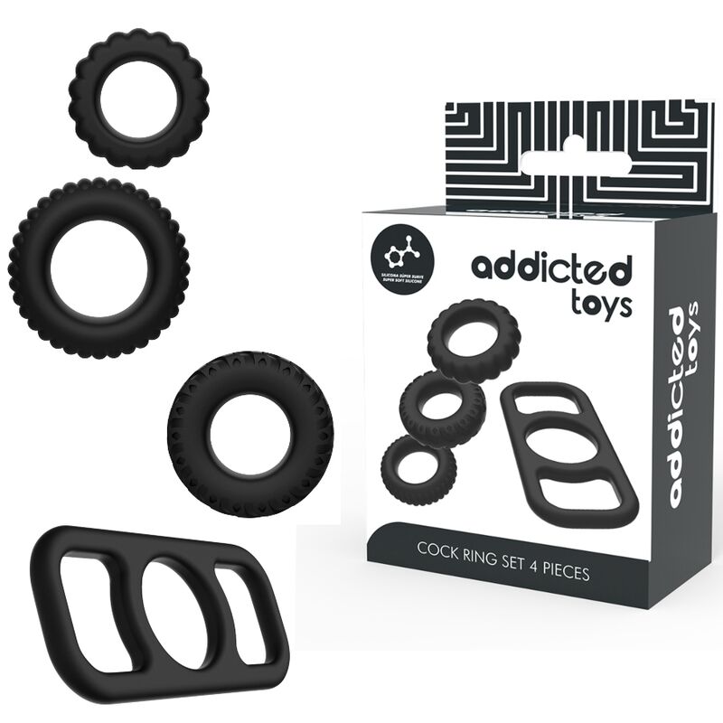 ADDICTED TOYS – SET DI ANELLI PER CAZZO – 4 PEZZI